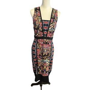 Nicole by Nicole Miller Medium Black Purple Red White Sleeveless Dress